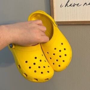 Crocs Classic Yellow Clogs Size 4 Mens or 6 womens